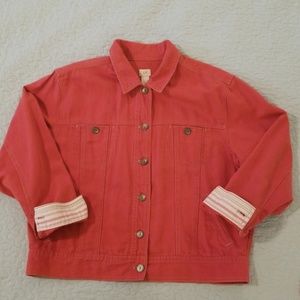 J. Jill Denim Style Jacket Large Russet Orange